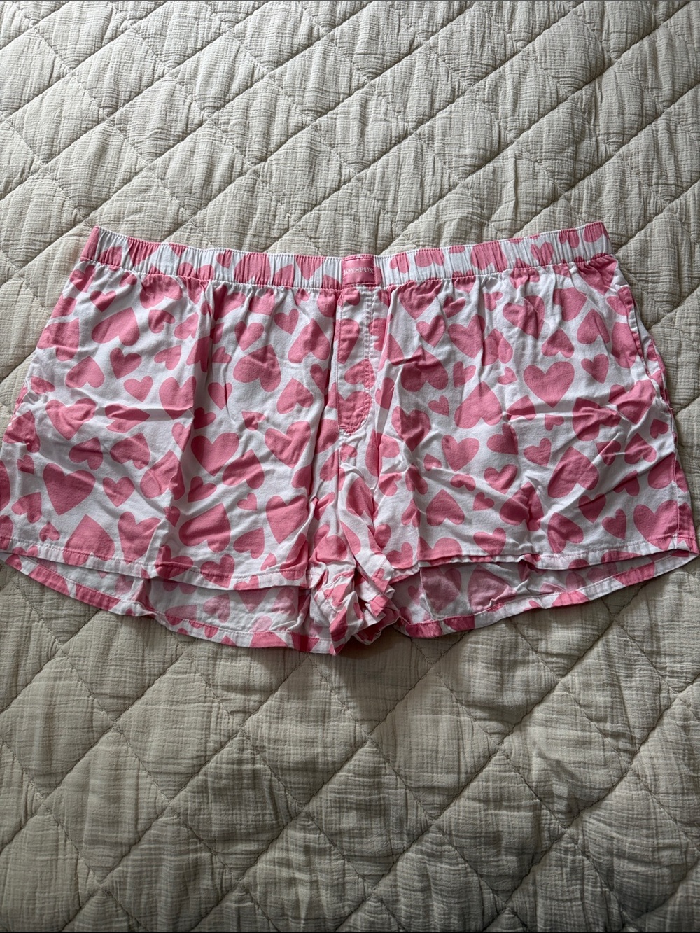 Women’s Pink Heart-Print Sleep Shorts